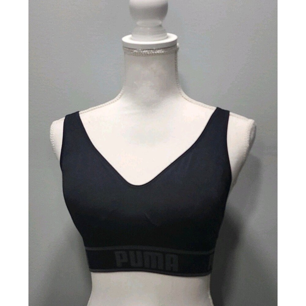 Puma Women's Seamless Sports Running Yoga Bra Black/Gray Sizes Medium